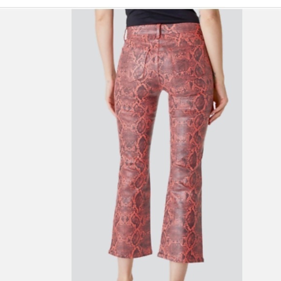 NWT J Brand Selena Mid-Rise Snakeskin-Print Crop Bootcut Jeans Size 26 - Picture 2 of 10